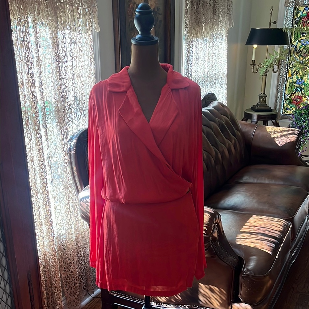 Free People Coral Wrap Dress Mini Simone